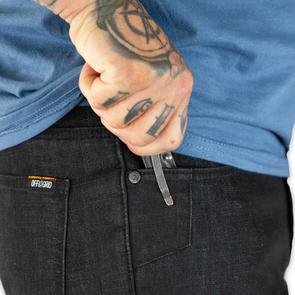 Hideout Denim Taper Fit Pants - Black