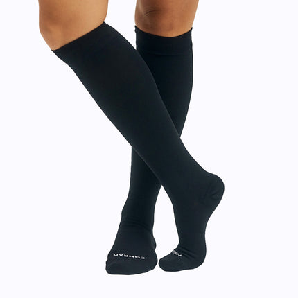 Knee-High Compression Socks – Solid Black (20-30 mmHg)