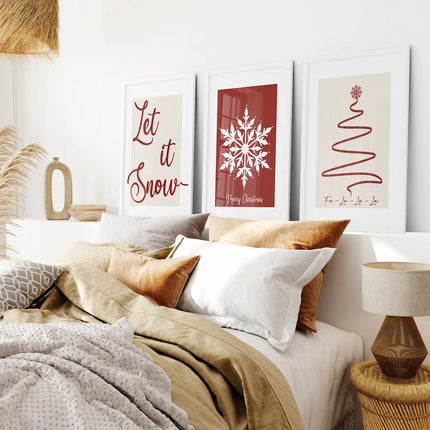 Merry Christmas Minimalist Holiday Decor Poster