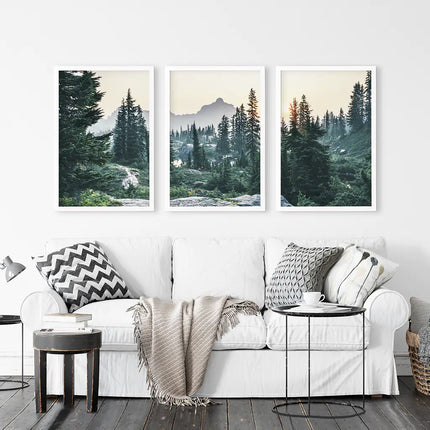 Mountain Forest. USA Wilderness Wall Art Set. Rampart Ridge
