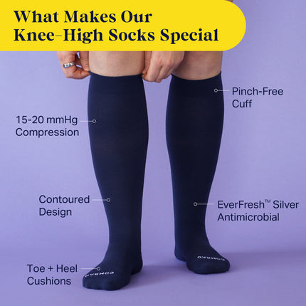 Knee-High Compression Socks – Solid Navy