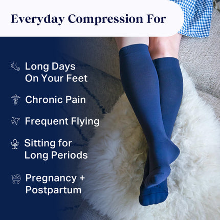 Knee-High Compression Socks – Solid Charcoal