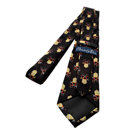 Papal Tiara and Keys Necktie Black