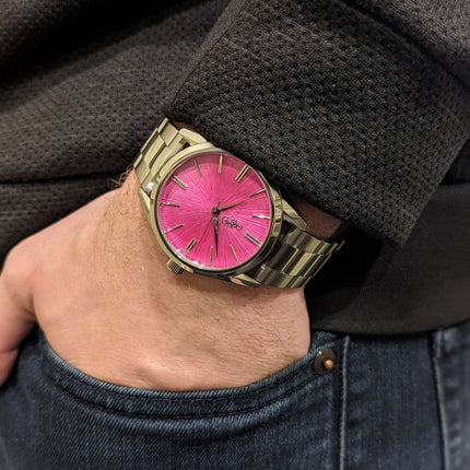 Pink Sunburst Watch