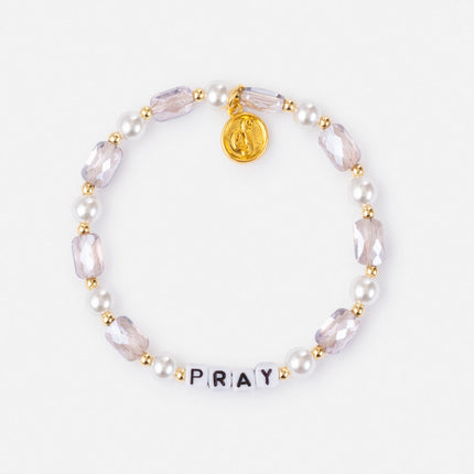 Pray Pearl Letter Bracelet