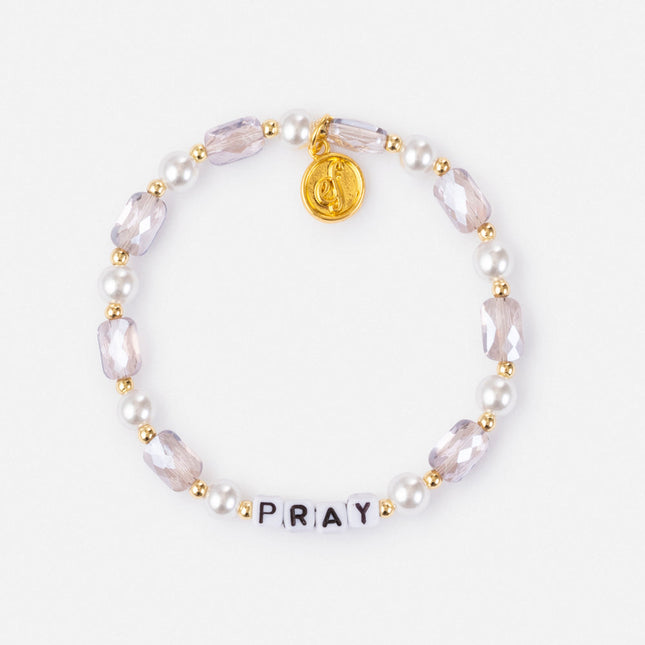 Pray Pearl Letter Bracelet