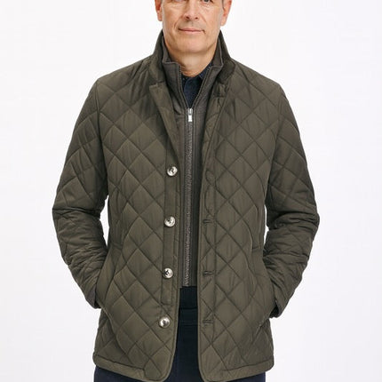 Dual-Layer Quilted Nylon Jacket - Gray