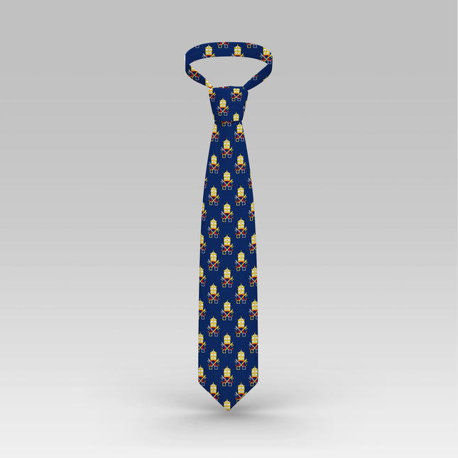 Papal Tiara and Keys Necktie Navy