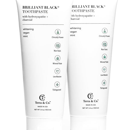 Natural Charcoal Toothpaste + Hydroxyapatite Bundle – Fluoride-Free Whitening & Remineralizing Duo