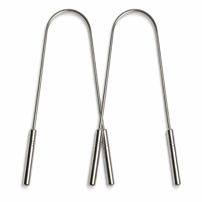 Stainless Steel Tongue Scraper – Ayurvedic Oral Detox Tool for Fresh Breath & Bad Breath Relief