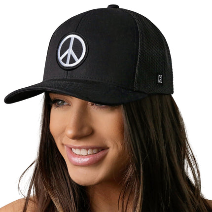 Peace Sign Trucker Hat  |  Black Love Snapback
