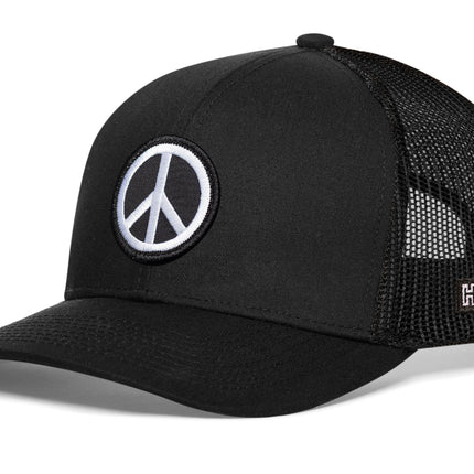 Peace Sign Trucker Hat  |  Black Love Snapback