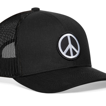 Peace Sign Trucker Hat  |  Black Love Snapback