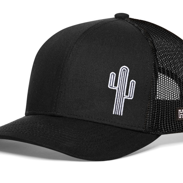 Cactus Trucker Hat  |  Black Cactus Snapback