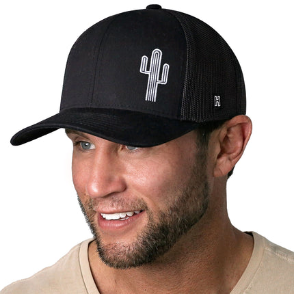 Cactus Trucker Hat  |  Black Cactus Snapback