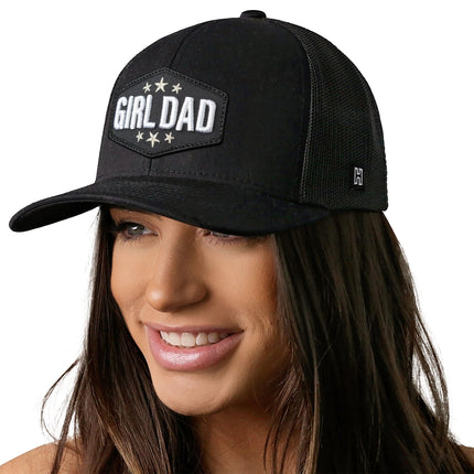 Girl Dad Trucker Hat  |  Black  Snapback