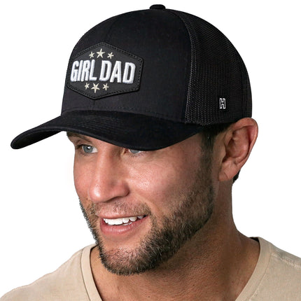 Girl Dad Trucker Hat  |  Black  Snapback