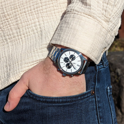 White and Black Chronograph