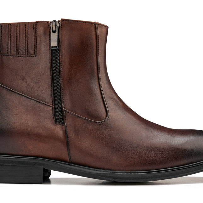 CALTO - Y70622 - 2.8 Inches Taller (Coffee Brown) - Lightweight Zipper Boots