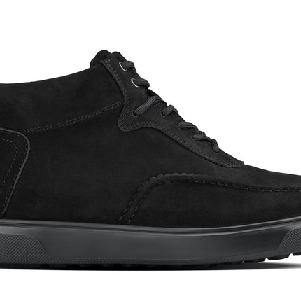 CALTO - Y7113 - 2.8 Inches Taller (Black) - Nubuck Suede Moc-Toe Sneak-Boots