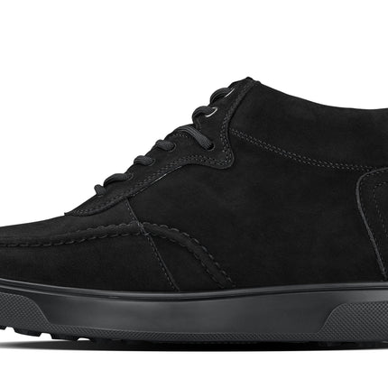 CALTO - Y7113 - 2.8 Inches Taller (Black) - Nubuck Suede Moc-Toe Sneak-Boots
