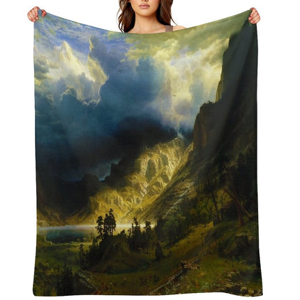 A Storm in The Rocky Mountains, Mt. Rosalie Throw Blanket