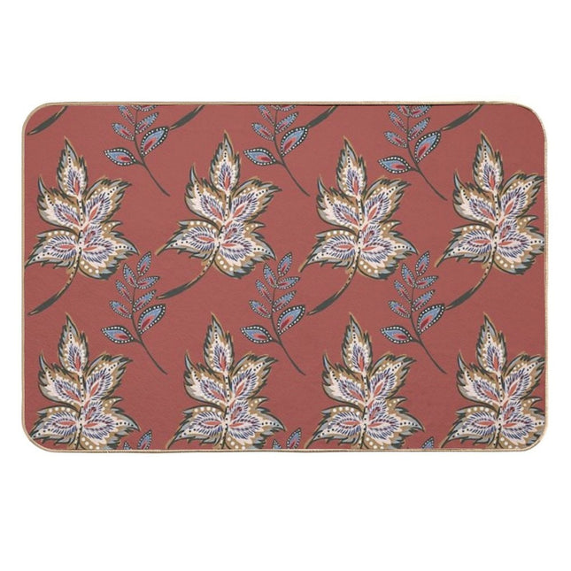 Floral Pattern Of Warm Earth Tones  Multi-Purpose Bath Mat