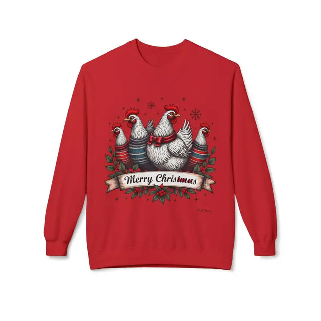 Ocean State Styles Sweatshirt Christmas Chickens Fleece