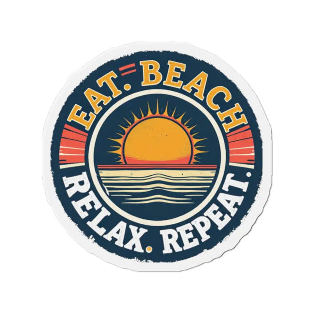 Ocean State Styles Magnet Eat Beach Relax Repeat Die Cut