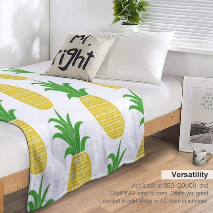 Psych Quotes Pineapple Throw Blanket