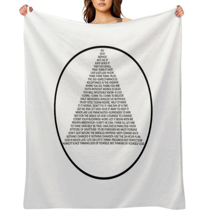 Alcoholics Anonymous Symbol in Slogans (A.A.) Throw Blanket