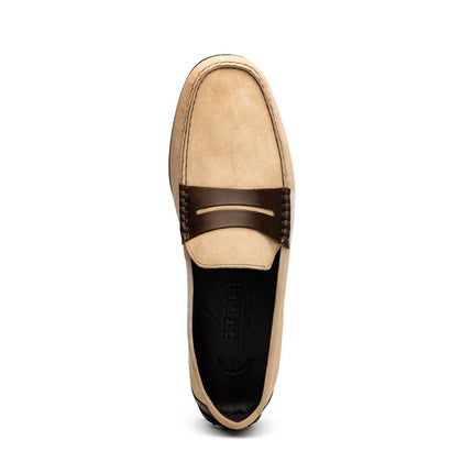 MONZA Sueded Italian Calfskin Driver Bone / Chestnut