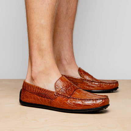 MONZA Crocodile Driver, Cognac