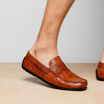 MONZA Crocodile Driver, Cognac