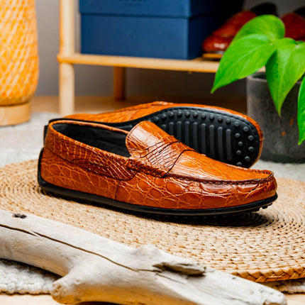 MONZA Crocodile Driver, Cognac