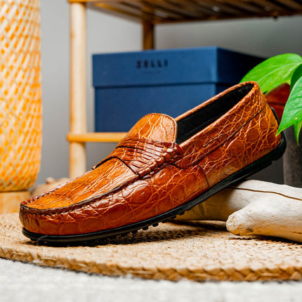 MONZA Crocodile Driver, Cognac