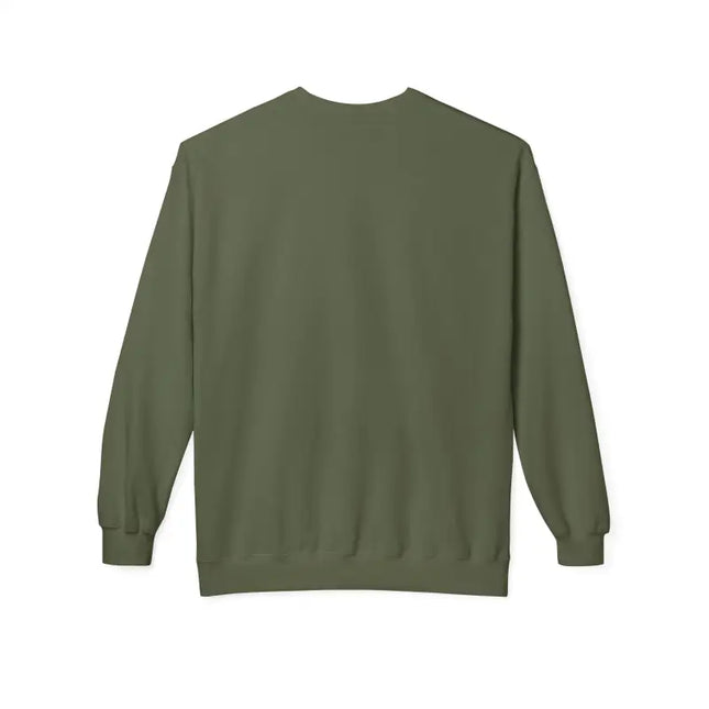 Olive Green Crewneck Sweatshirt Mountain Design Explore More Stress Less