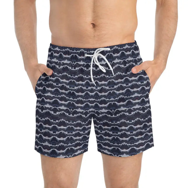 Ocean State Styles Swim Trunks Nautical Wave Patterned Mens