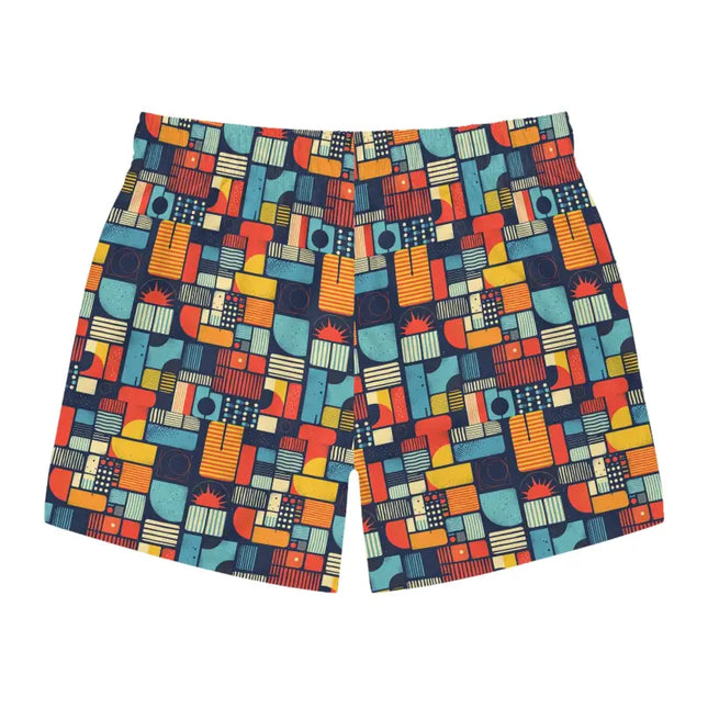 Ocean State Styles Swim Trunks Geometric Design Polyester