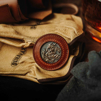 Round Coin Holder - Peso Pocket v2 | Challenge Coin Case | Handcrafted Leather