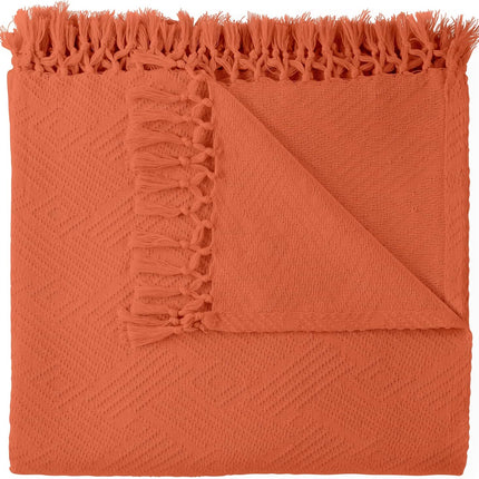 Diamond Jacquard Throw Rust
