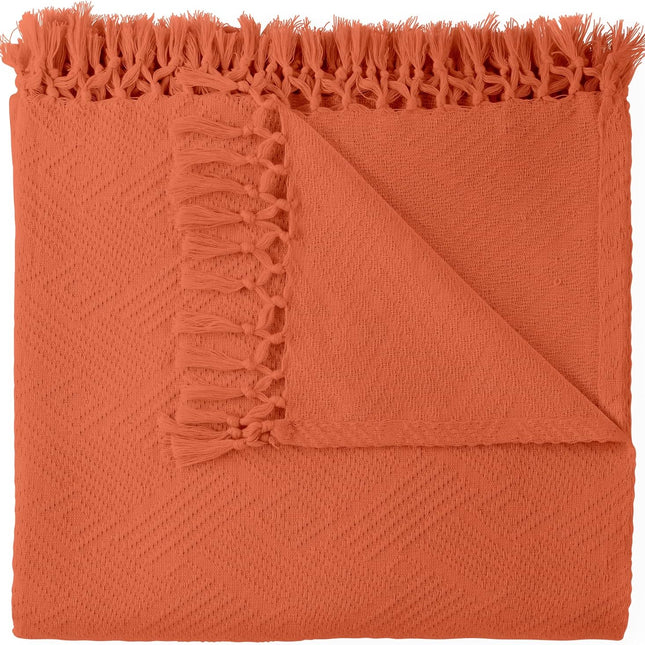 Diamond Jacquard Throw Rust