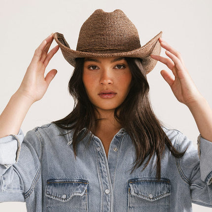 Ames Packable Straw Cowboy Hat