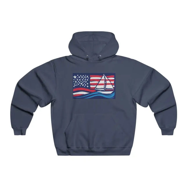 Ocean State Styles Hoodie United By American Flag Sailboat